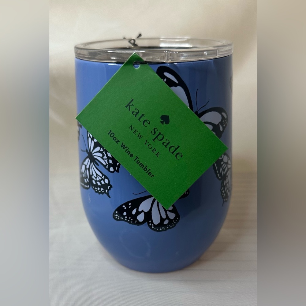 NIB Kate Spade Butterfly Wine Tumbler 10oz